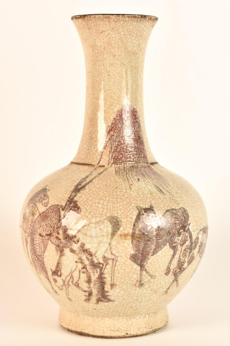 ANCIENT CHINESE EARTHENWARE BOTTLE VASE (1 of 9)