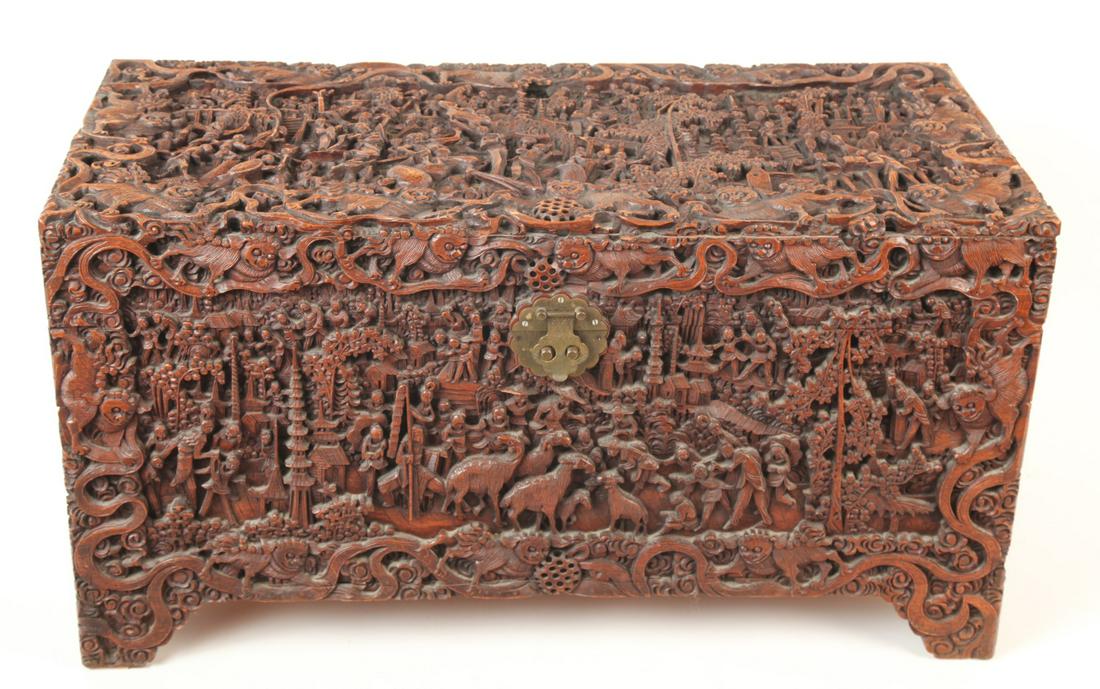 (Early 20th c) CARVED CHINESE CHEST (1 of 19)