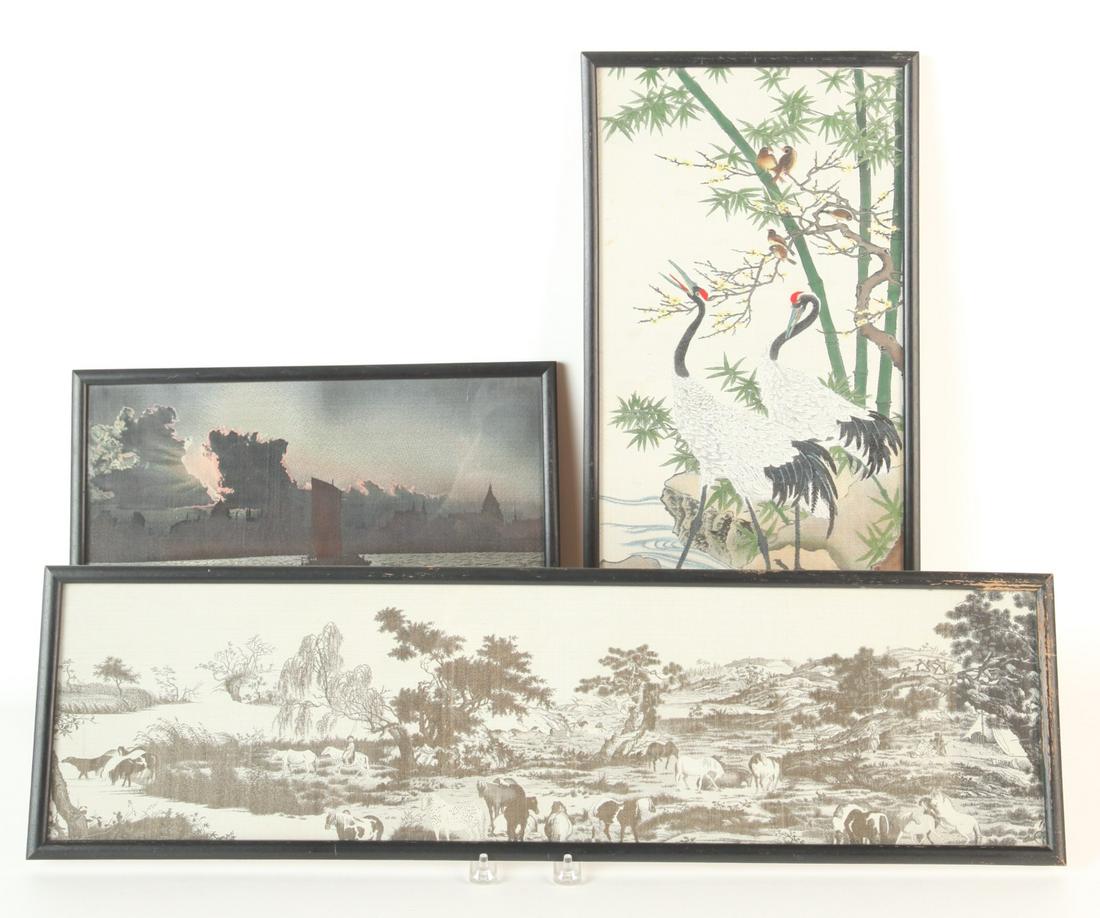 GROUP OF (3) ASIAN SILK PANELS (1 of 10)