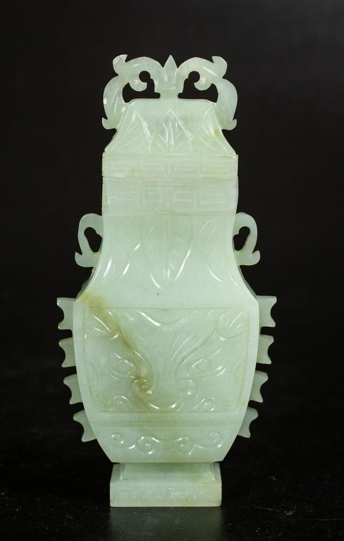 CHINESE CARVED JADE VASE (1 of 10)
