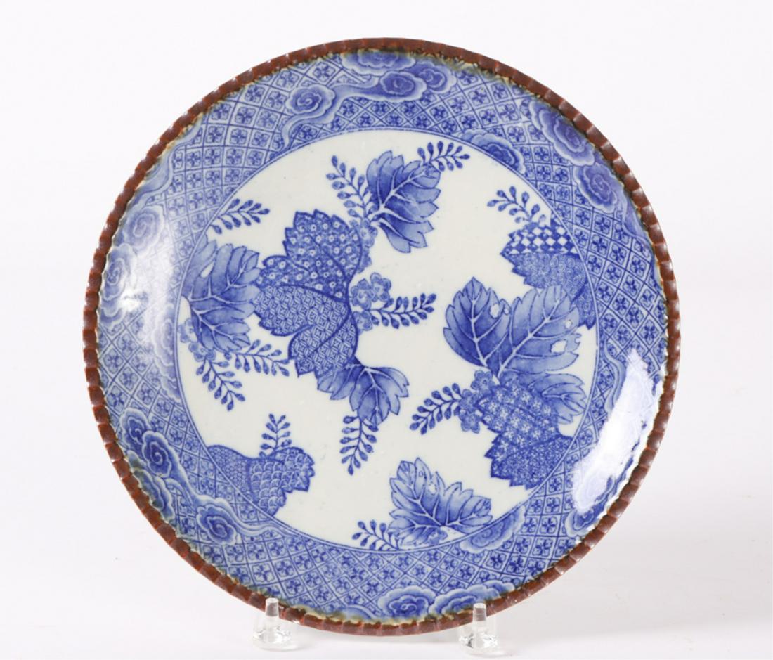 (c1900/20'S) JAPANESE TRANSFER DECORATED PORCELAIN CHARGER (1 of 4)