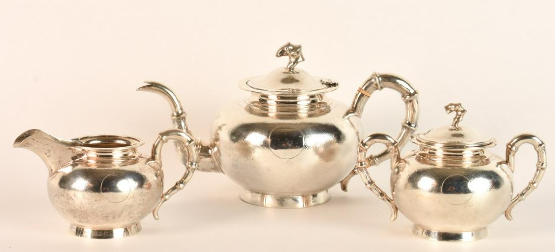 (3) PIECE CHINESE SILVER TEA SET (1 of 17)