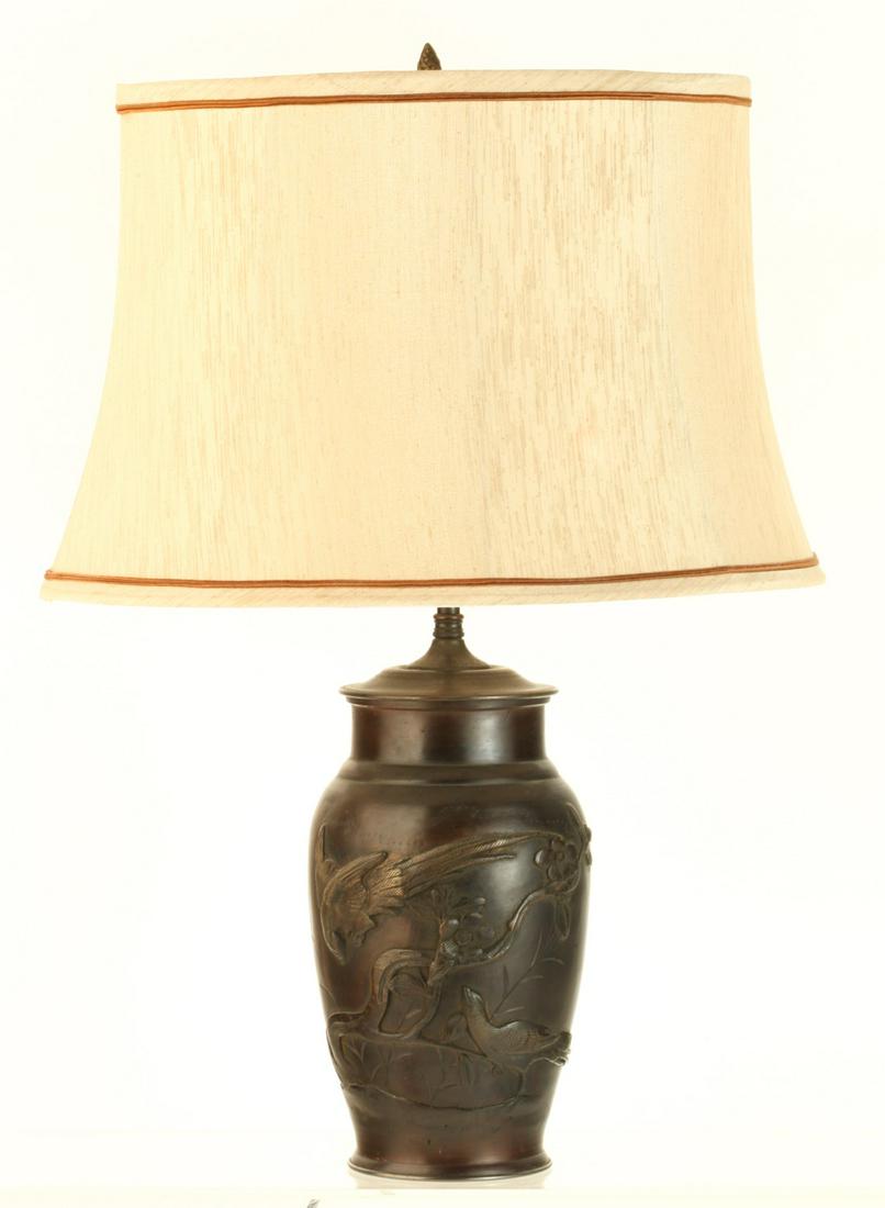 CHINESE BRONZE TABLE LAMP (1 of 10)