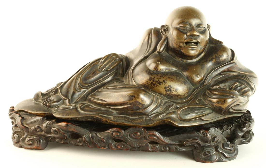 (19th c) CHINESE BRONZE FIGURE OF BUDAI (1 of 20)