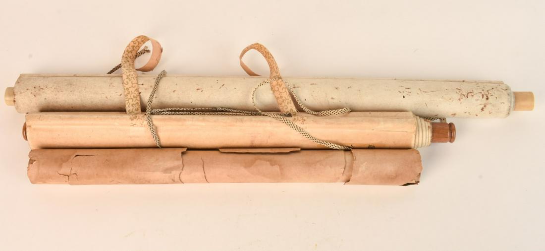 (3) CHINESE SCROLLS with CALLIGRAPHY and BIRDS (1 of 17)