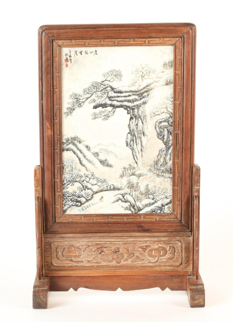 (19th c) IMPORTANT SIGNED ASIAN PORCELAIN PANEL (1 of 11)
