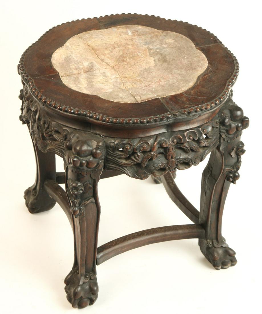 LOW (19th c) LOBED CHINESE PLANT STAND (1 of 18)