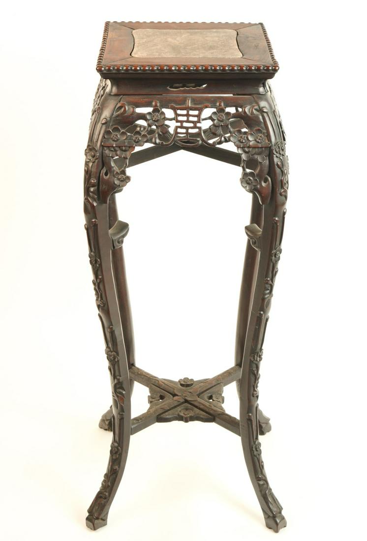 (19th c) CHINESE PLANTSTAND with MARBLE INLAY (1 of 12)