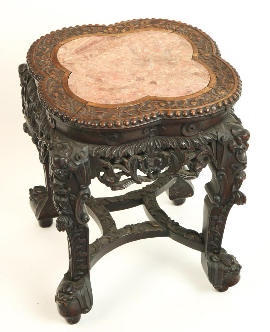 LOW (19th c) LOBED CHINESE PLANT STAND (1 of 11)