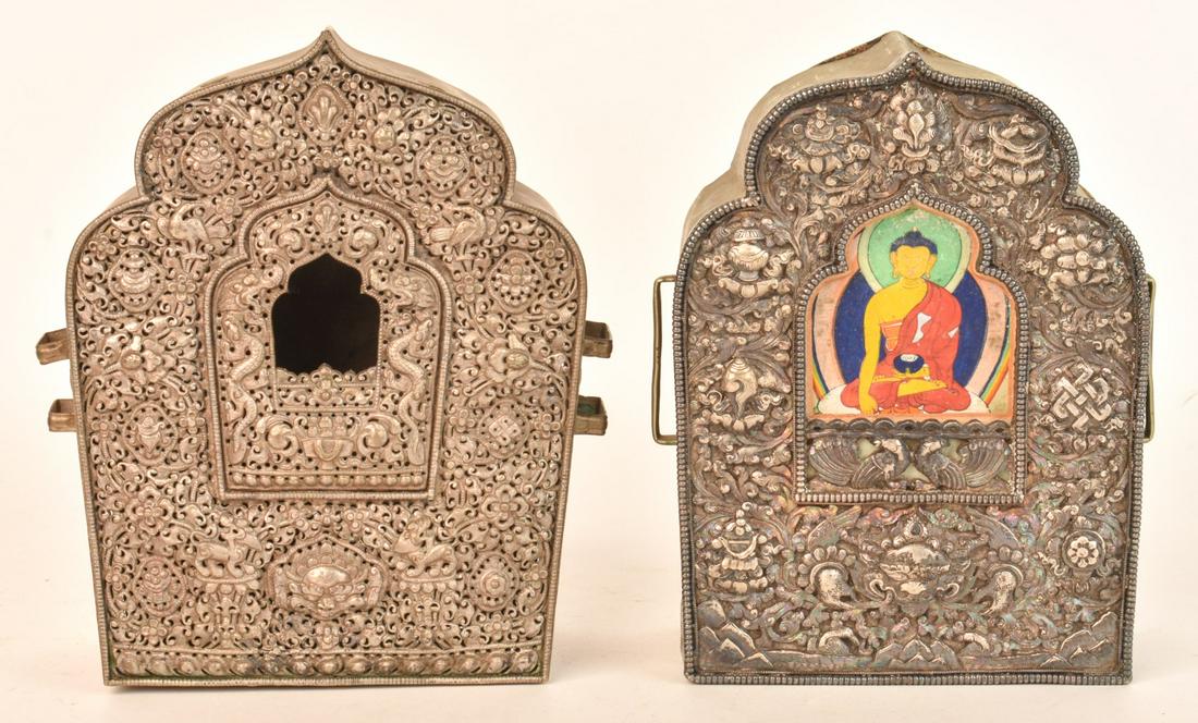 (2) TIBETAN TRAVELLING RELIQUARIES (19th / 20th c) (1 of 20)