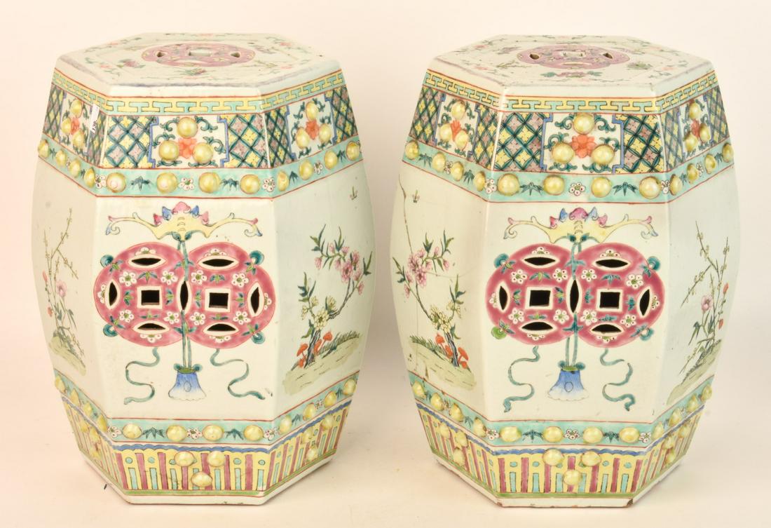 PAIR OF CHILDREN'S (19th c) CHINESE GARDEN SEATS (1 of 11)