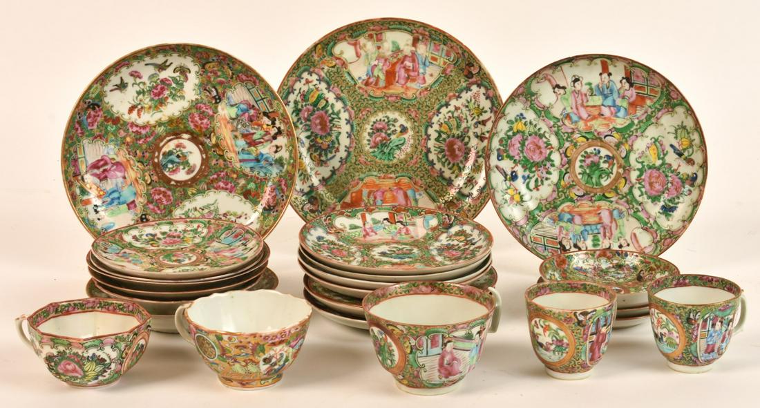 GROUPING OF (19th c) ROSE MEDALLION PORCELAIN (1 of 8)