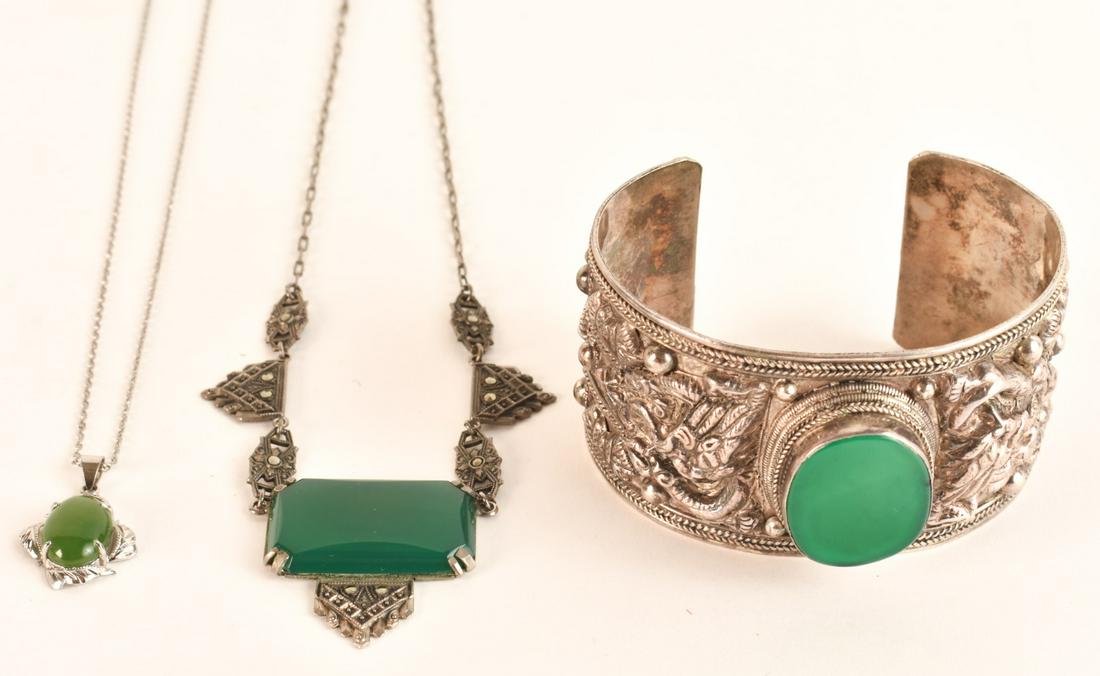 14k GOLD PENDENT and SILVER NECKLACE & BRACELET (1 of 20)