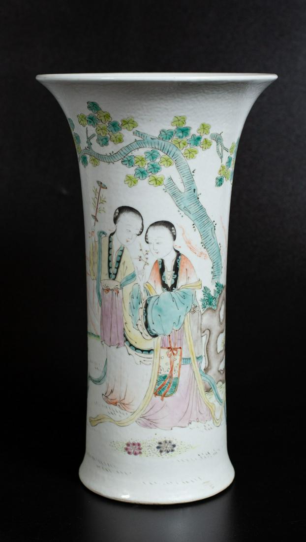 (19th c)  CHINESE PORCELAIN GU VASE (1 of 5)