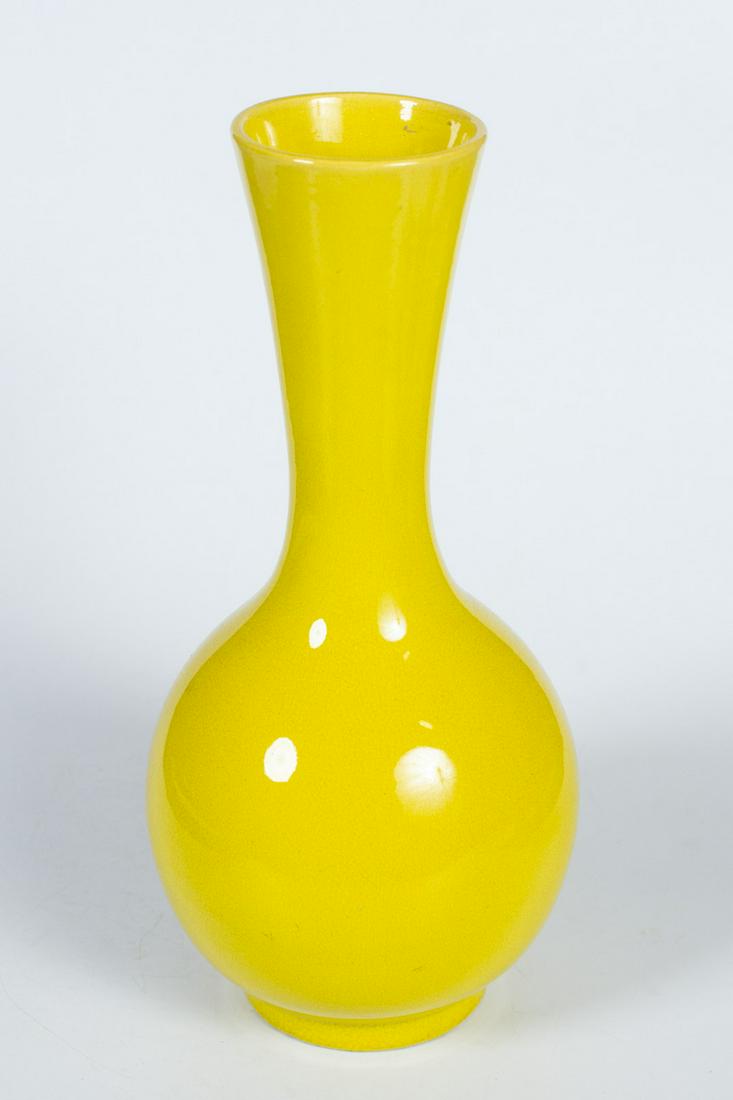 (19th c) JUN CHINESE GLAZED EARTHENWARE VASE (1 of 3)