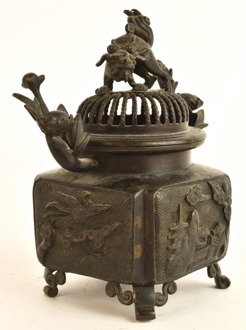 SIGNED (19th c) CHINESE BRONZE CENSER (1 of 13)