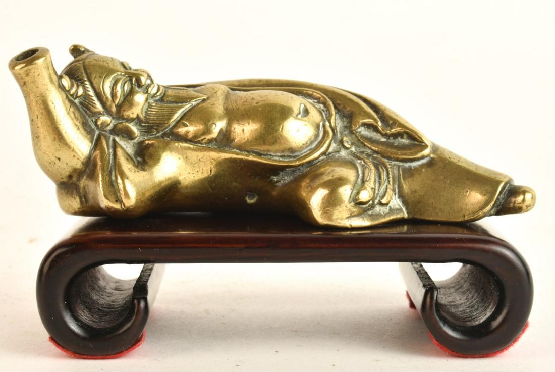 ASIAN BRASS RECLINING FIGURE (1 of 10)