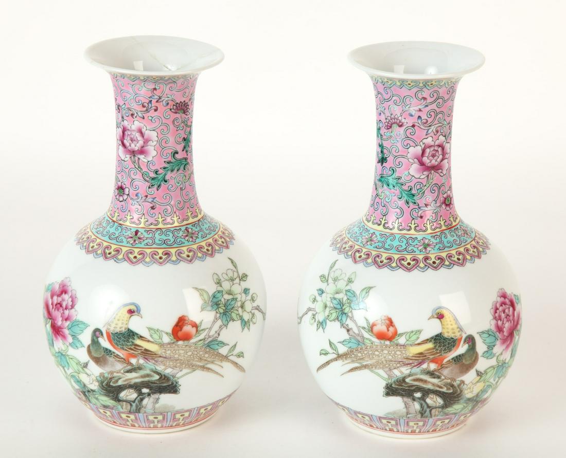 PAIR OF (20th c) CHINESE PORCELAIN VASES (1 of 12)