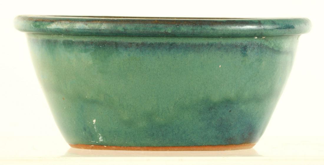 SIGNED EARTHENWARE ASIAN BOWL in TURQUOISE GLAZE (1 of 6)
