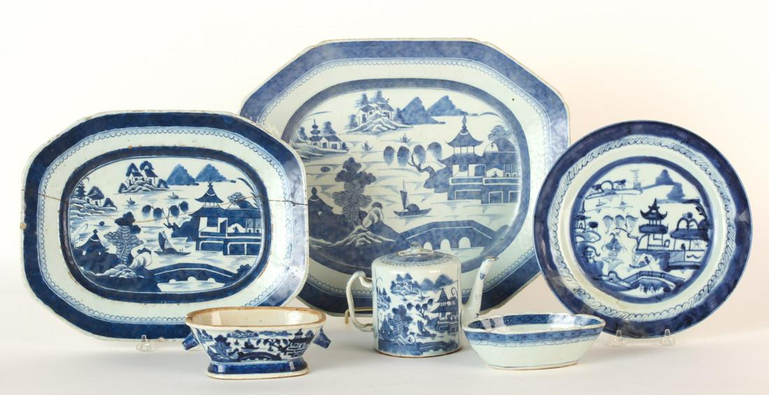 (6) PIECES OF CANTON PORCELAIN TABLEWARES (1 of 14)