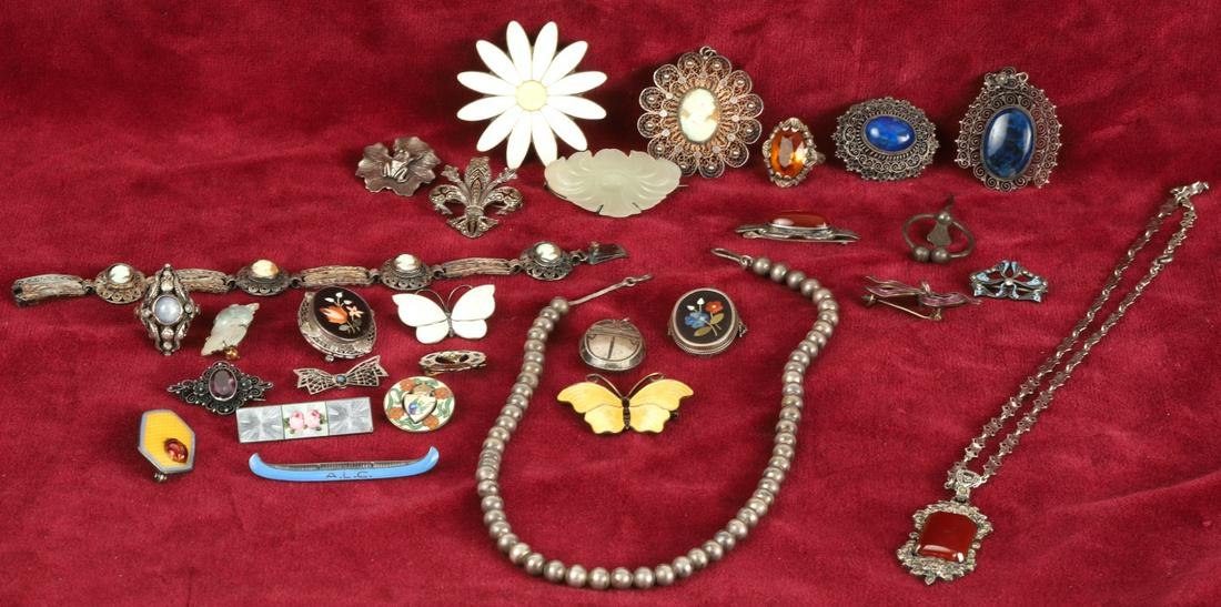 GROUP OF ENAMEL & FILIGREE JEWELRY (1 of 20)