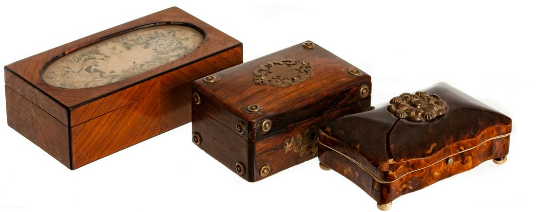(3) SMALL (19th c) BOXES (1 of 15)
