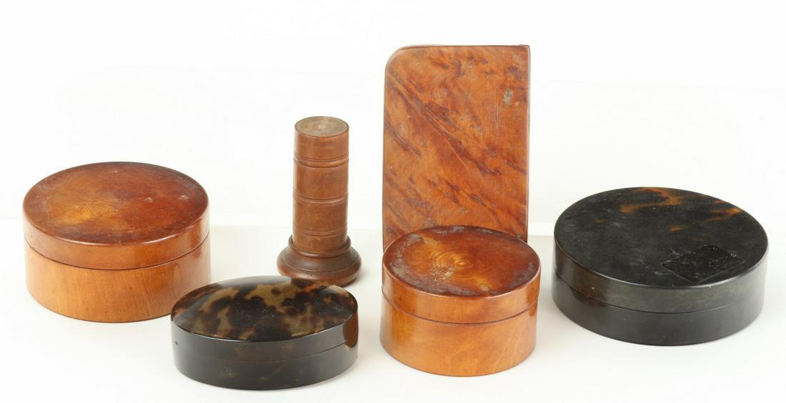 (2) INTERESTING WOODEN CASES & (4) ROUND BOXES (1 of 15)