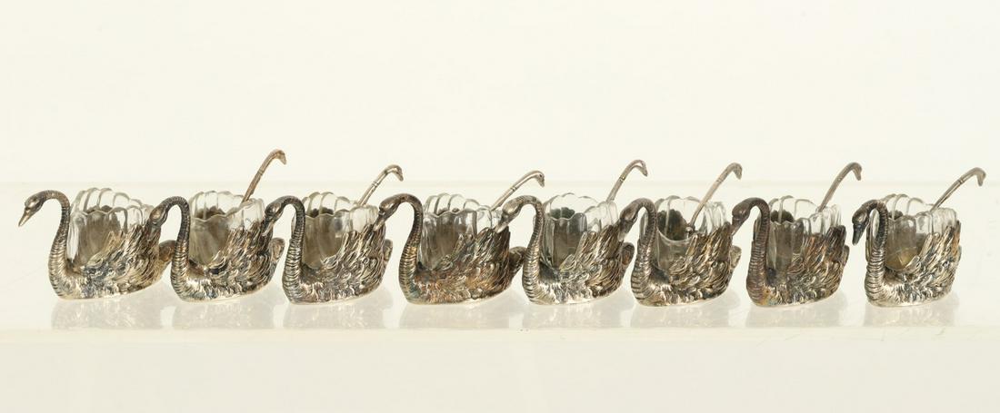 SET OF (8) FIGURAL SILVER SALTS (1 of 11)