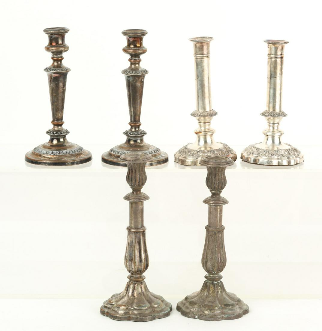 (3) PAIRS OF SHEFFIELD CANDLESTICKS (1 of 9)
