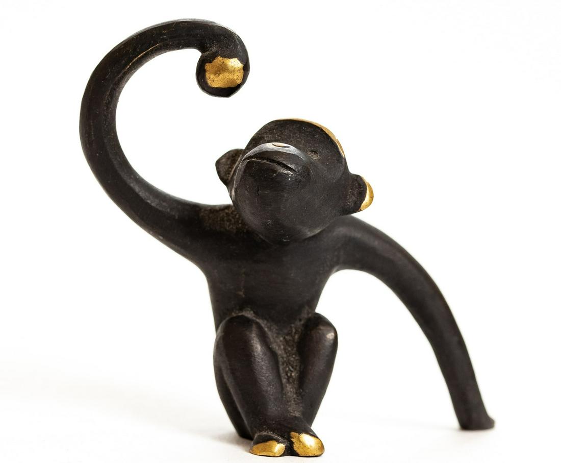 AUSTRIAN BRONZE MONKEY SIGNED BALLER (1 of 7)