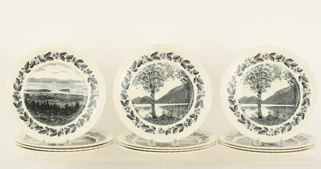 (12) SPODE ACADIA BAR HARBOR TRANSFERWARE PLATES (1 of 8)