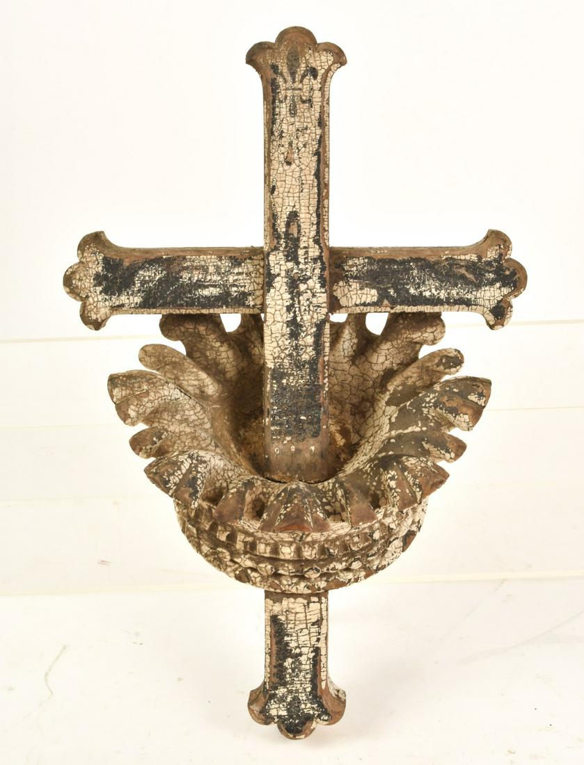 CARVED & PAINTED WOODEN ECCLESIASTICAL FINIAL (1 of 10)