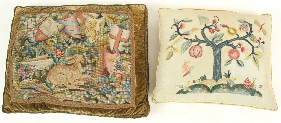 (2) HAND EMBROIDERED PILLOWS (1 of 18)