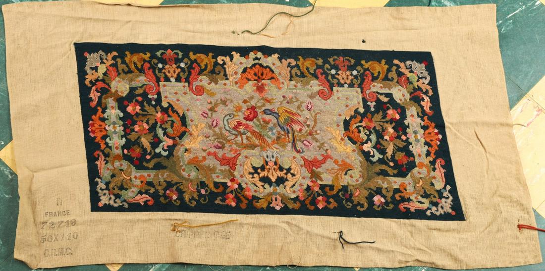 (19TH C.) "CHIPPENDALE" NEEDLEPOINT: Dated 1869. 2' 5" x 4' 6". Condition: Good. Temp No 4247