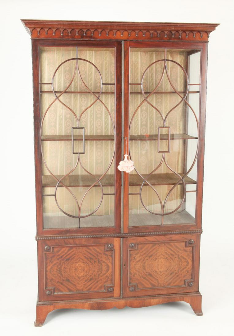 EDWARDIAN MAHOGANY GLASS FRONT DISPLAY CASE (1 of 20)