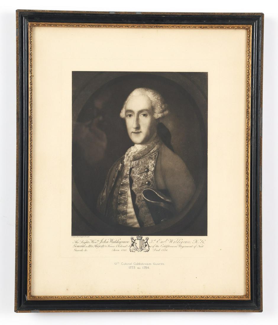AFTER THOMAS GAINSBOROUGH: John, Earl Waldegrave copperplate engraving 20 x 16 5/8 inches (overall)