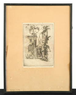 ALFRED HUTTY (1877-1954): Princeton etching 20 3/4 x 15 3/4 inches (overall)