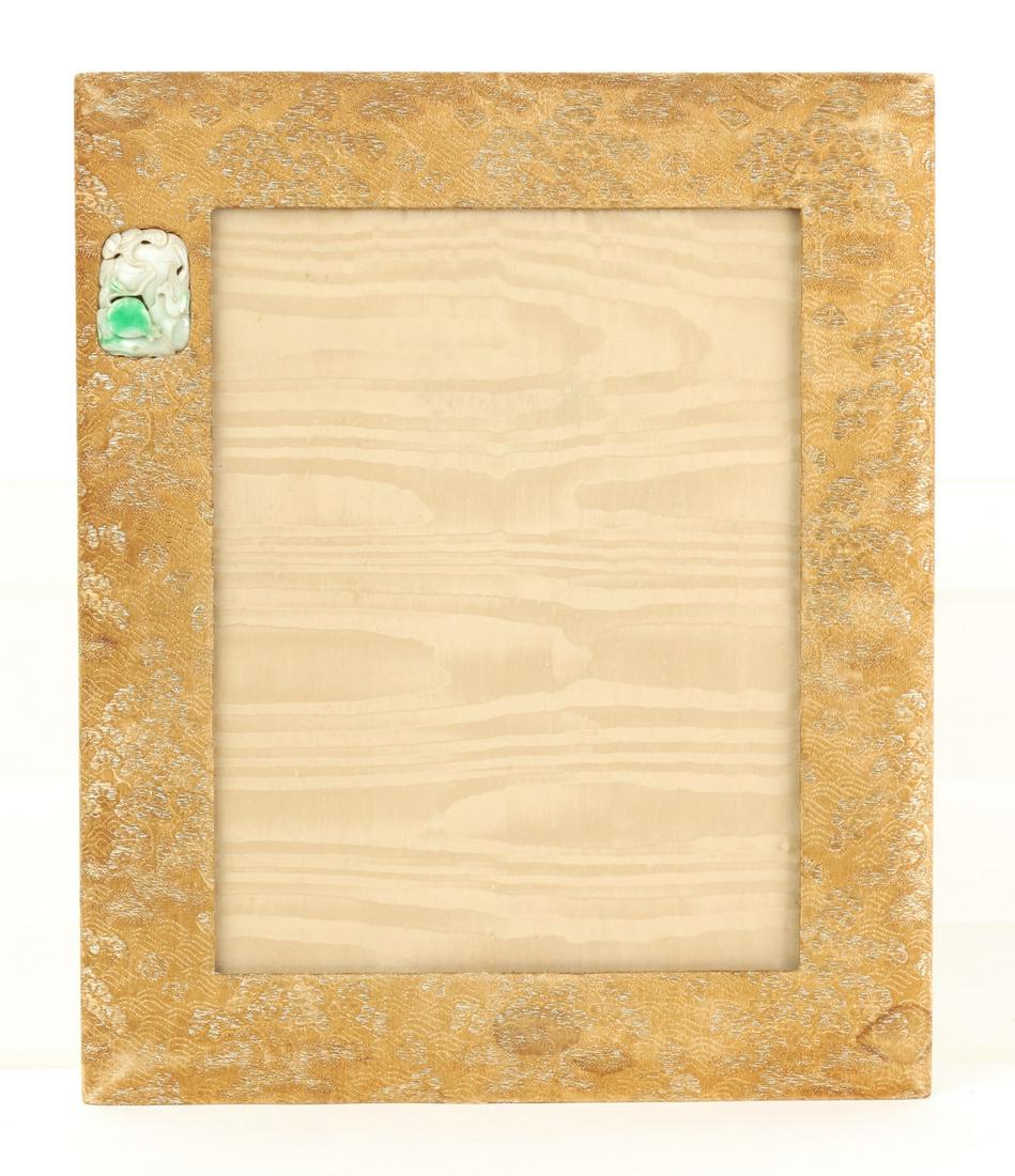 GOLDEN SILK EMBROIDERED FRAME with JADE TABLET (1 of 10)