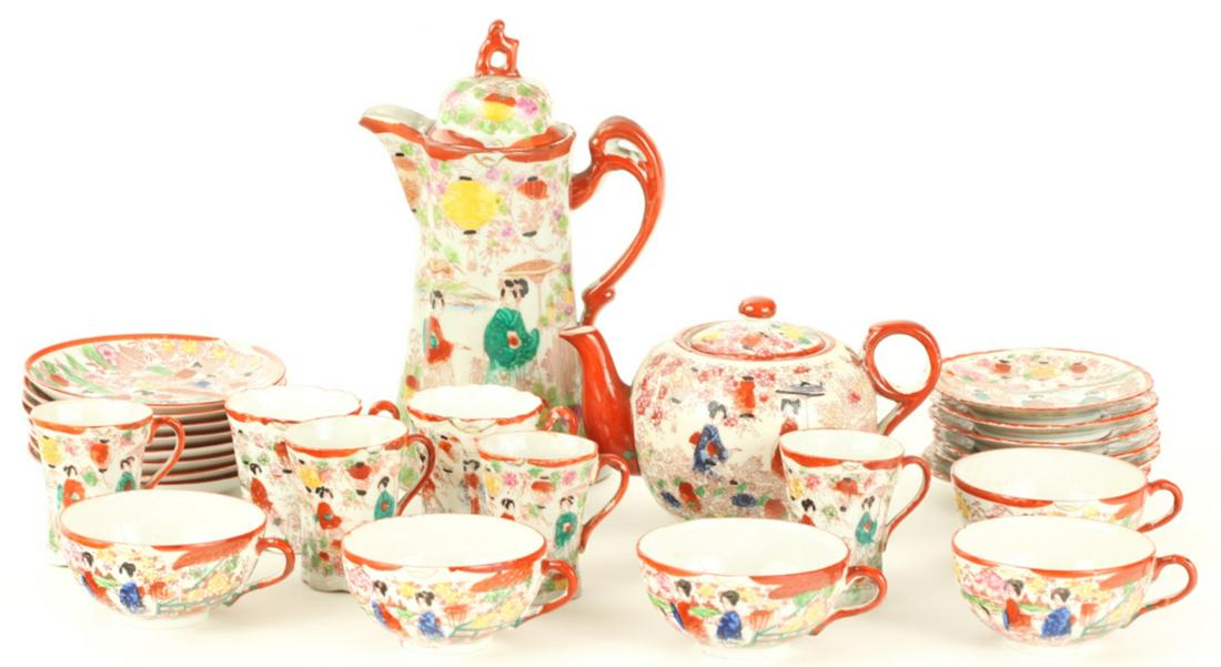ASSEMBLED JAPANESE PORCELAIN TEA SET (1 of 16)