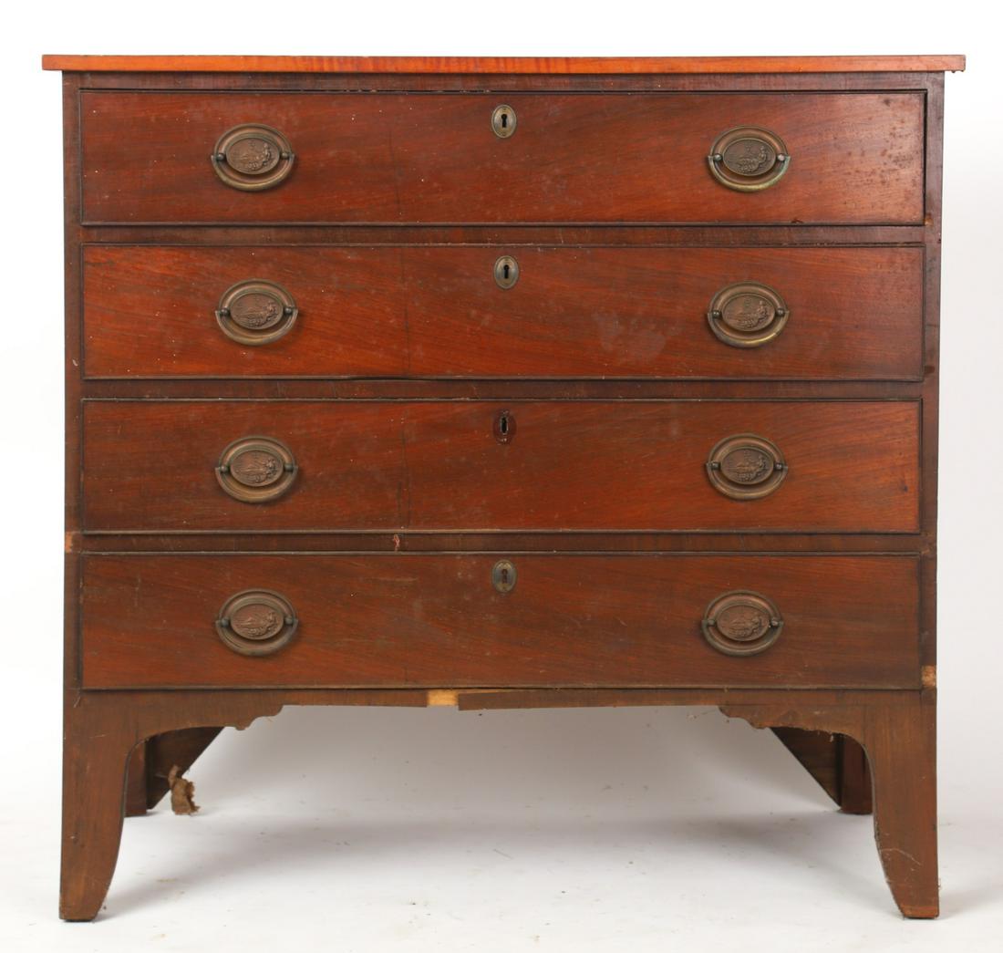(19thc) NEW HAMPSHIRE HEPPLEWHITE CHEST OF DRAWERS (1 of 16)