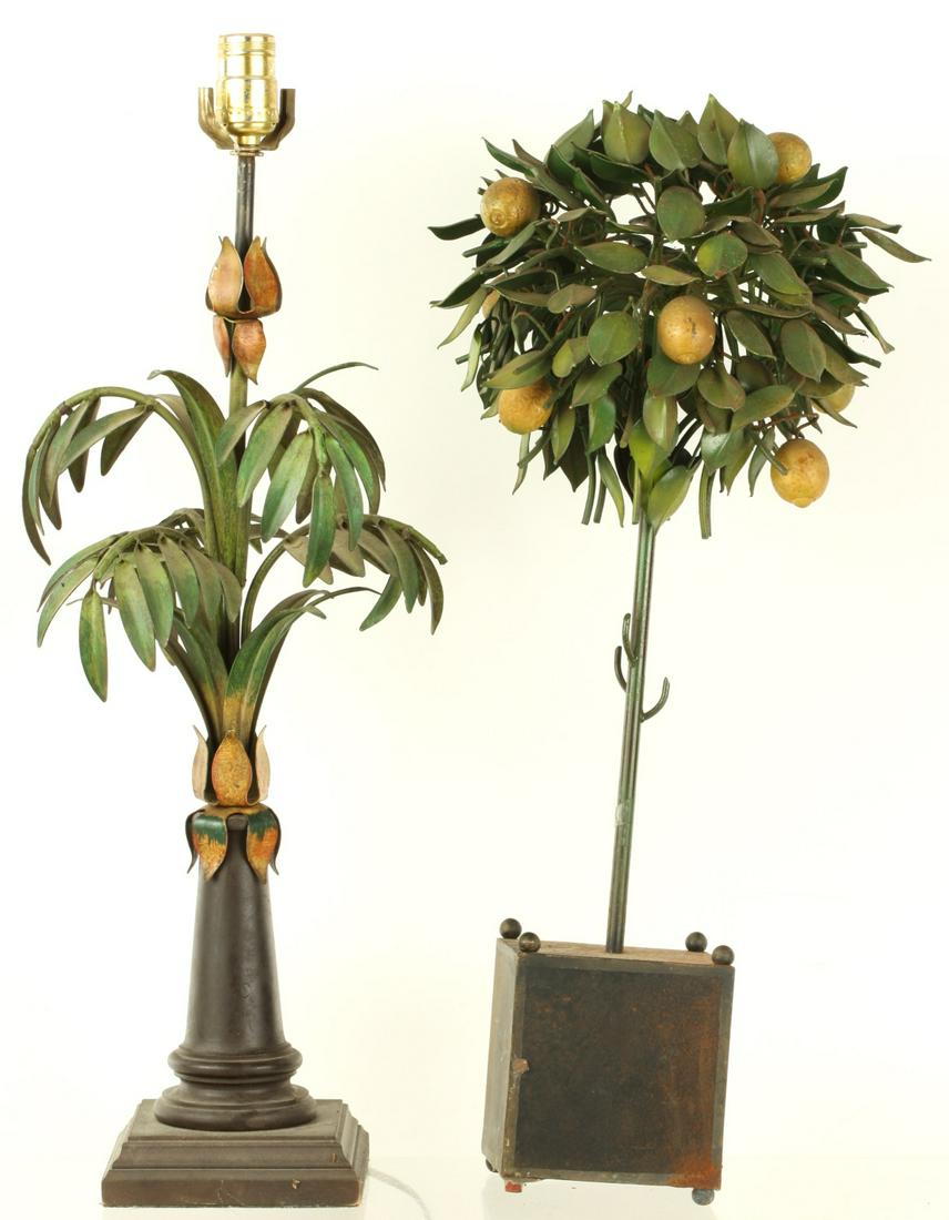 PATINTED TIN LEMON TREE & PAINTED TIN TULIP LAMP (1 of 18)