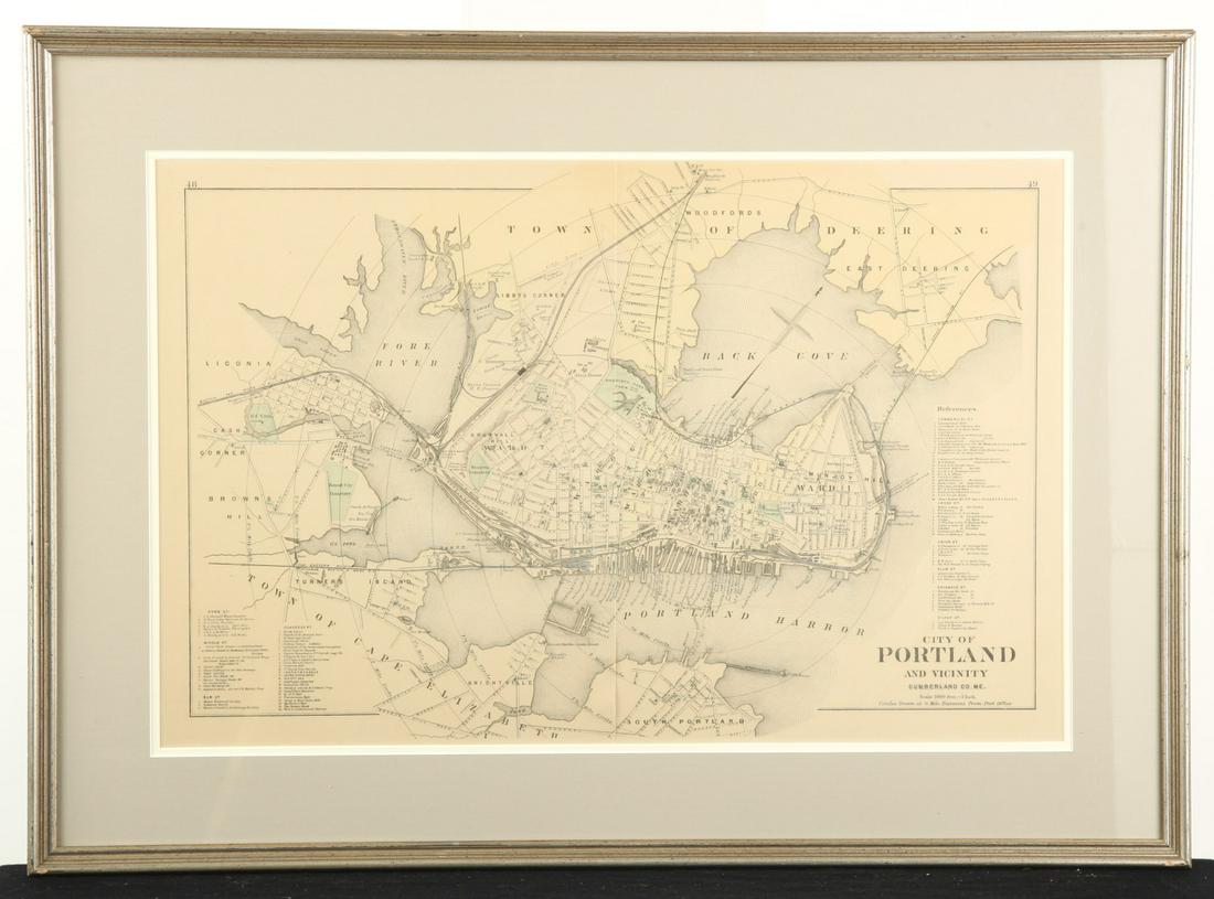 (19th c) MAP OF PORTLAND MAINE (1 of 12)