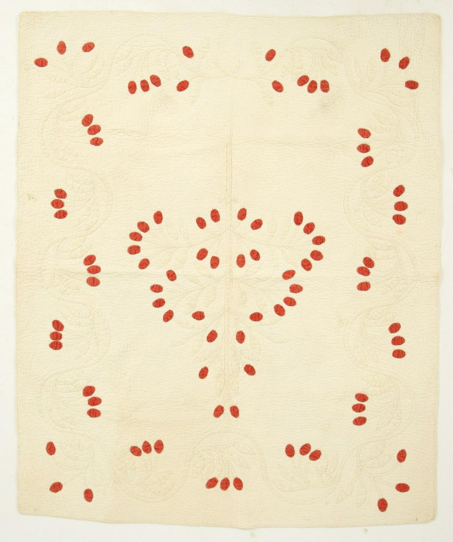 ANTIQUE CHILD'S APPLE TREE APPLIQUE QUILT (1 of 11)