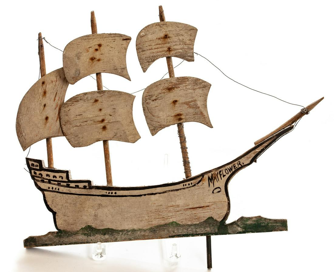 FOLK ART MODEL of the  "MAYFLOWER" c1920 (1 of 9)
