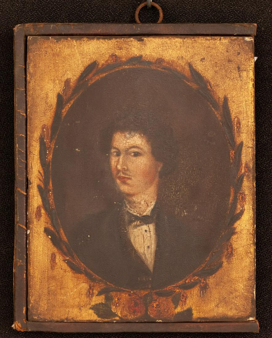 AMERICAN FOLK ART PORTRAIT (19th c) (1 of 8)