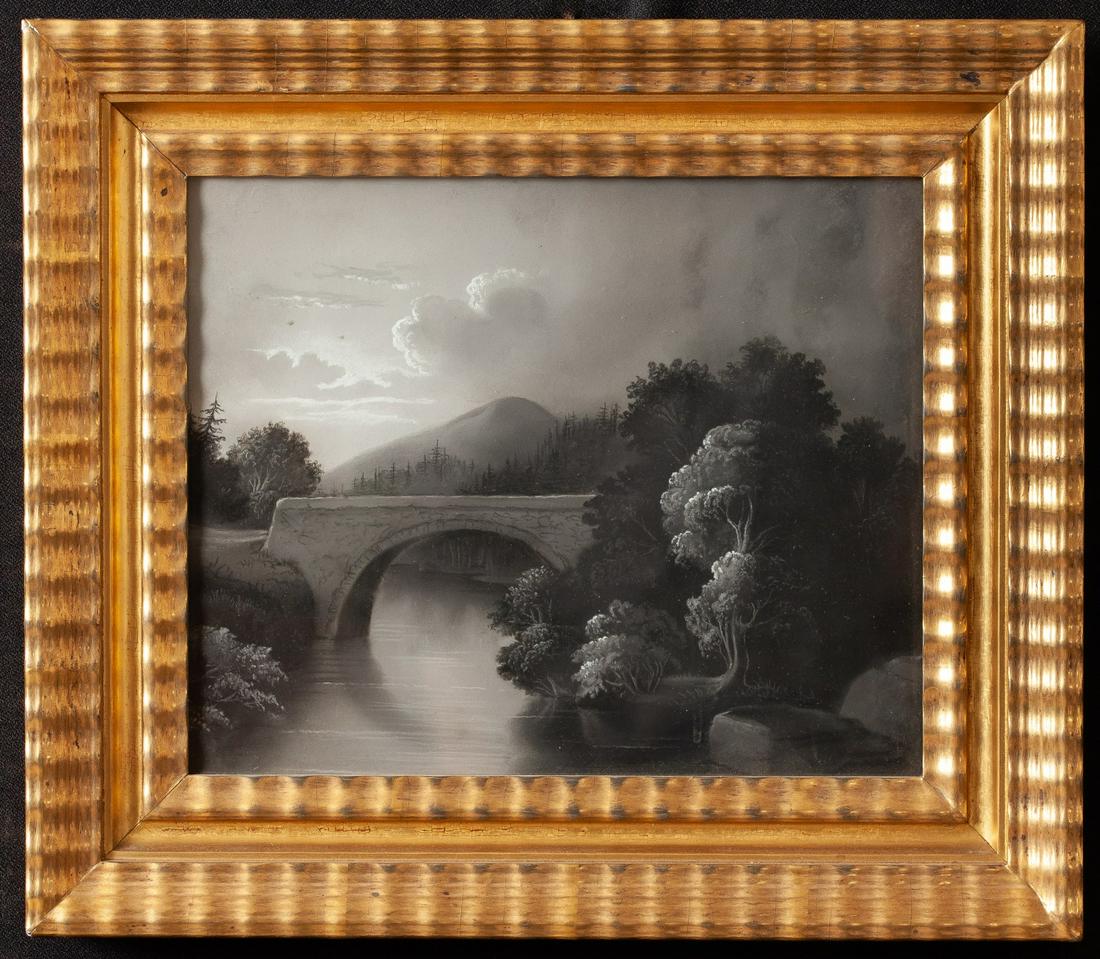 AMERICAN SCHOOL (19th c) Moonlit Landscape (1 of 4)
