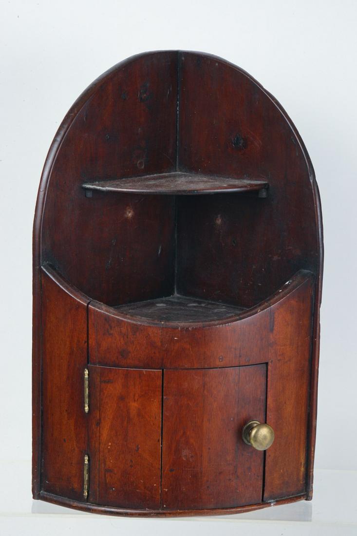 MAHOGANY CORNER WALL SHELF with LOWER CABINET (1 of 10)