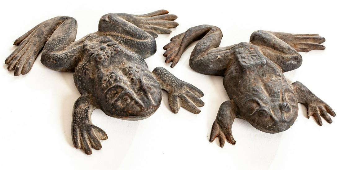 TWO (19th / 20th c) CAST IRON FROGS (1 of 5)