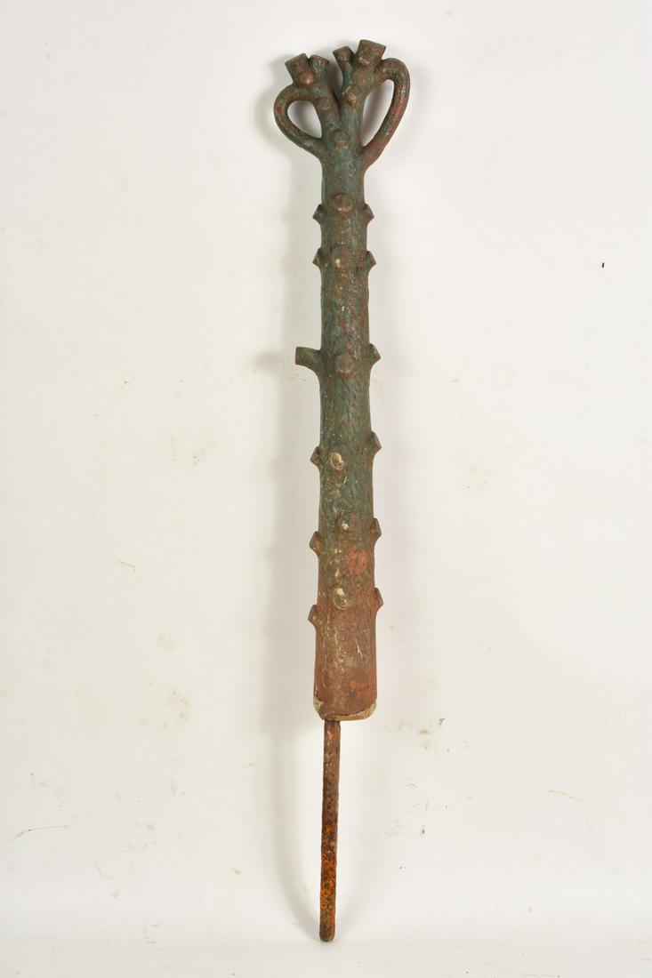 (19th c) CAST IRON TREE-FORM HITCHING POST (1 of 12)