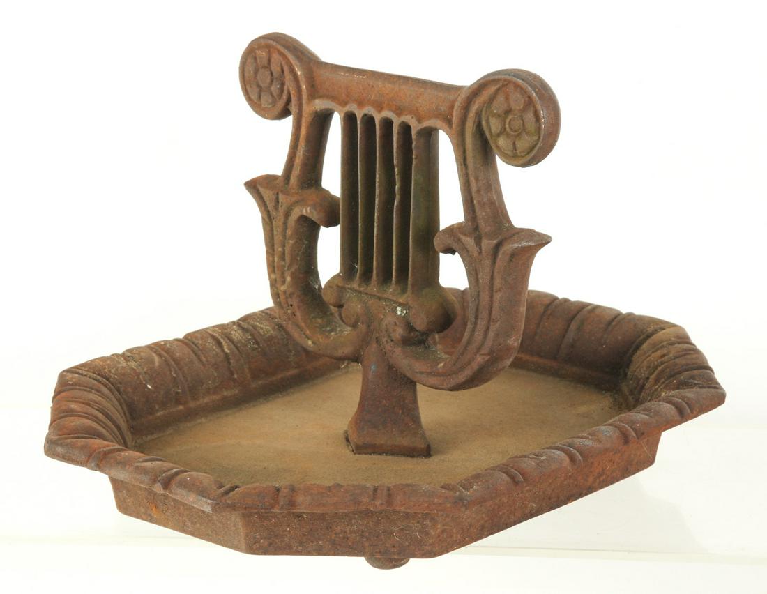 LARGE CAST IRON LYRE BOOT SCRAPE (1 of 8)